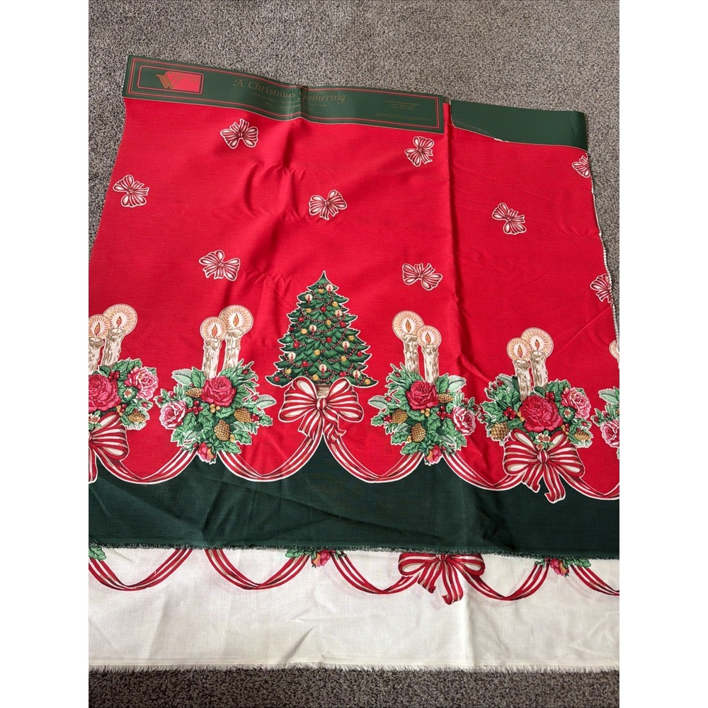 Wamsutta Hallmark Cotton Fabric Christmas Double Border Prints 4 Pieces 32x30